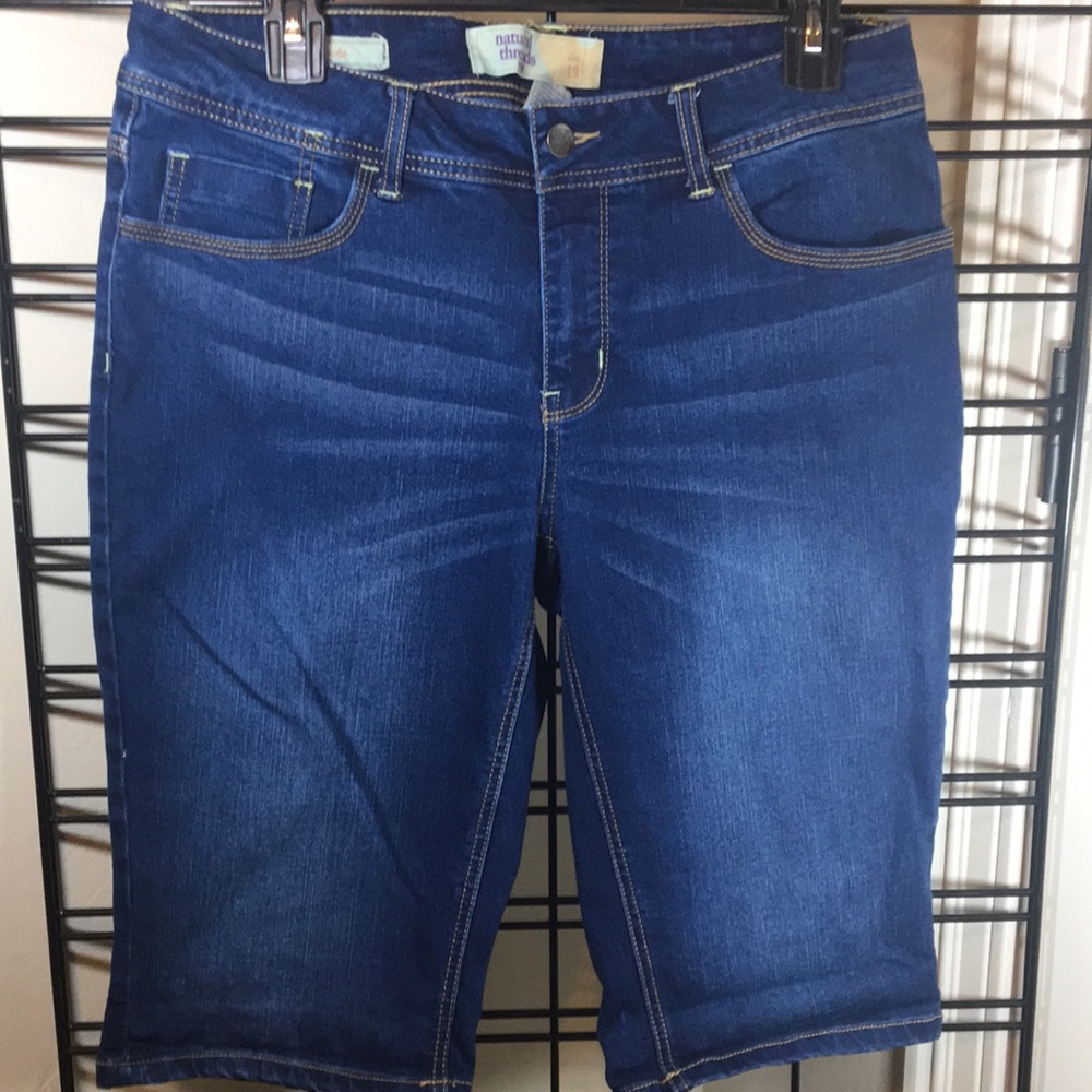 EUC Natural Threads Size 12 Bermuda Shorts, Denim Twill, 5 pocket